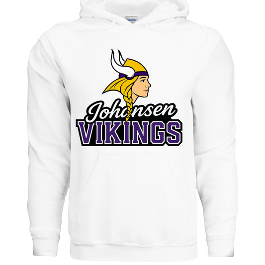 JOHH0002 hoodie front design with Johansen Vikings graphic