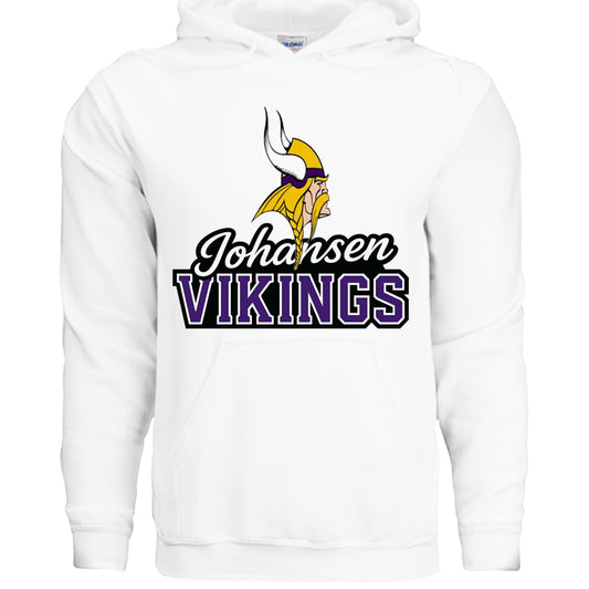 JOHH0003 hoodie front design with Johansen Vikings graphic
